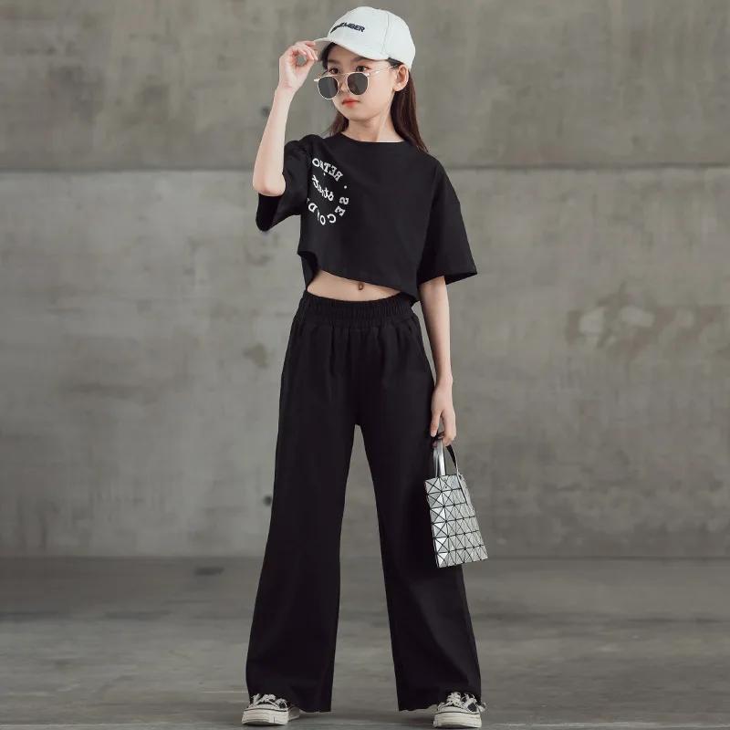 Ensemble de vêtements pour adolescentes de printemps et d'été, t-shirt et pantalon courts pour enfan