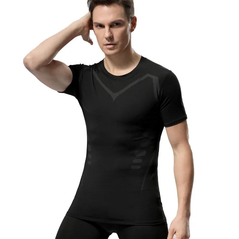 T-shirt de compression à manches courtes pour homme, maillot de corps athlétique, Rash Guard, séchag