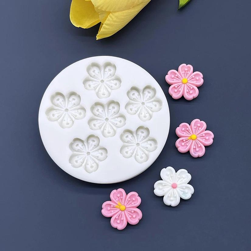 Moule en silicone en forme de fleur Sakura, ustensile de cuisson pour gâteau Chi, Har, Fourmi, outil