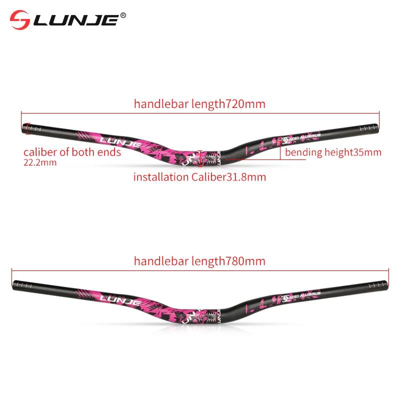 LUNJE guidon 780mm vtt guidon de vélo en alliage d'aluminium 31.8mm vélos de route montagne poignée