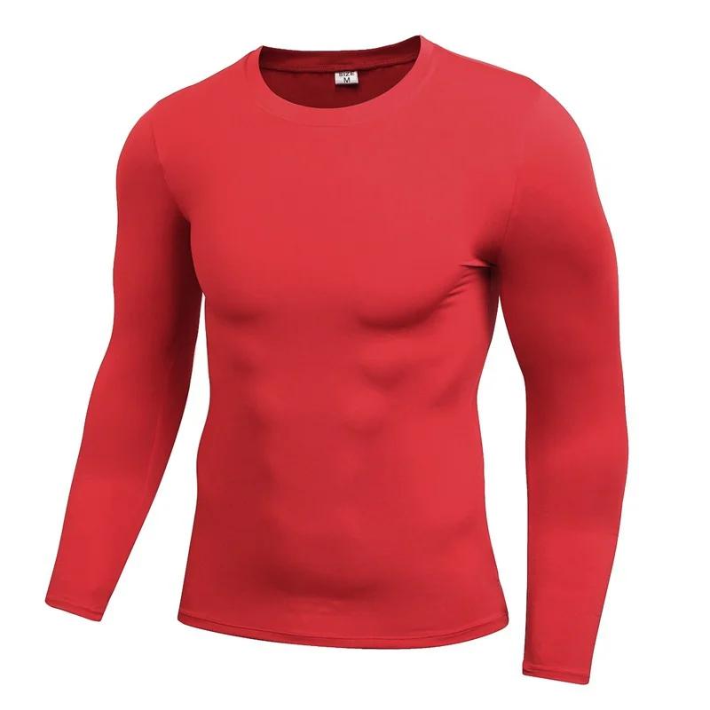 Hommes Compression course T-Shirt Fitness serré à manches longues Sport T-shirt formation Jogging ch
