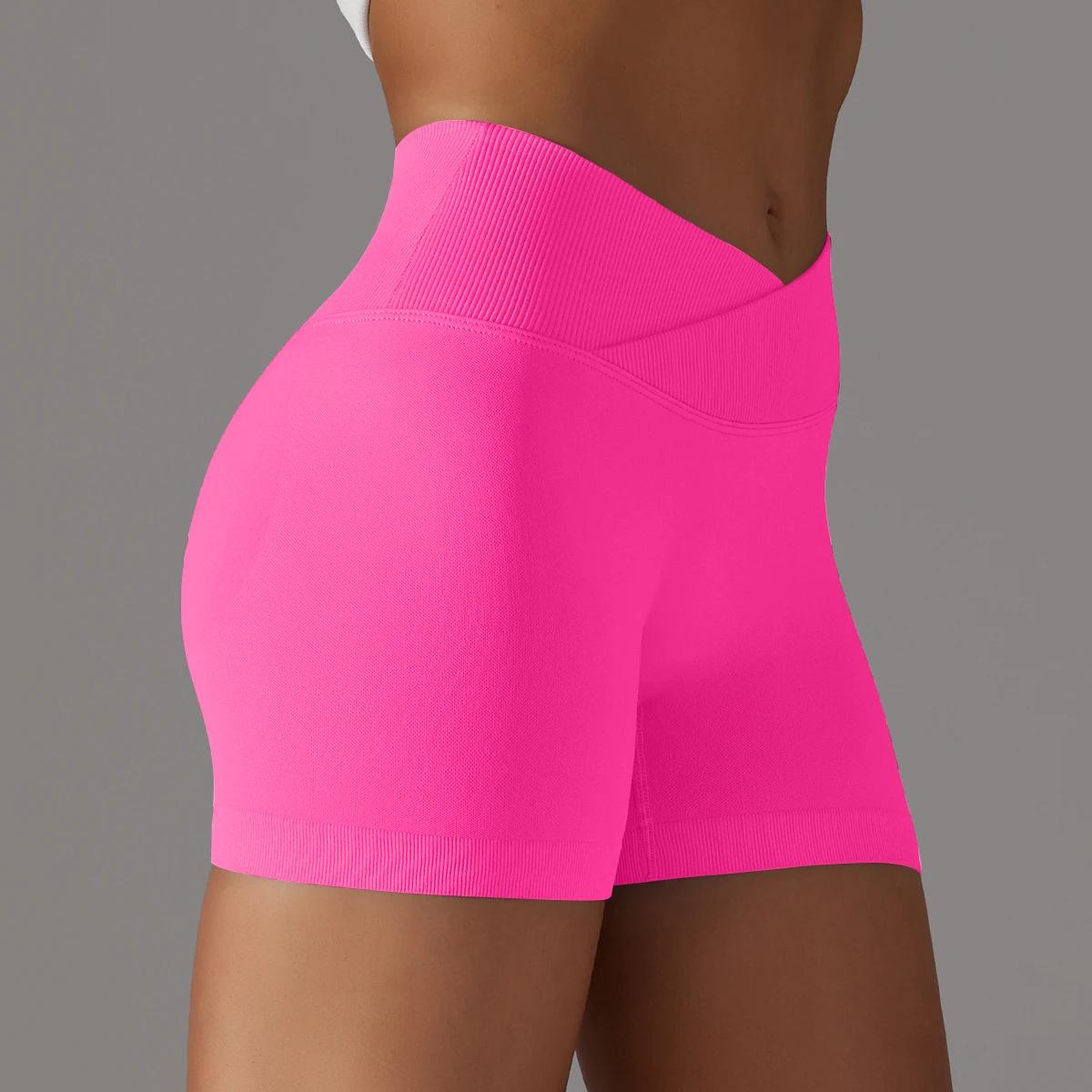 Pantalon d'été moulant en trois parties, taille V, pêche, levage des hanches, short de yoga taille h
