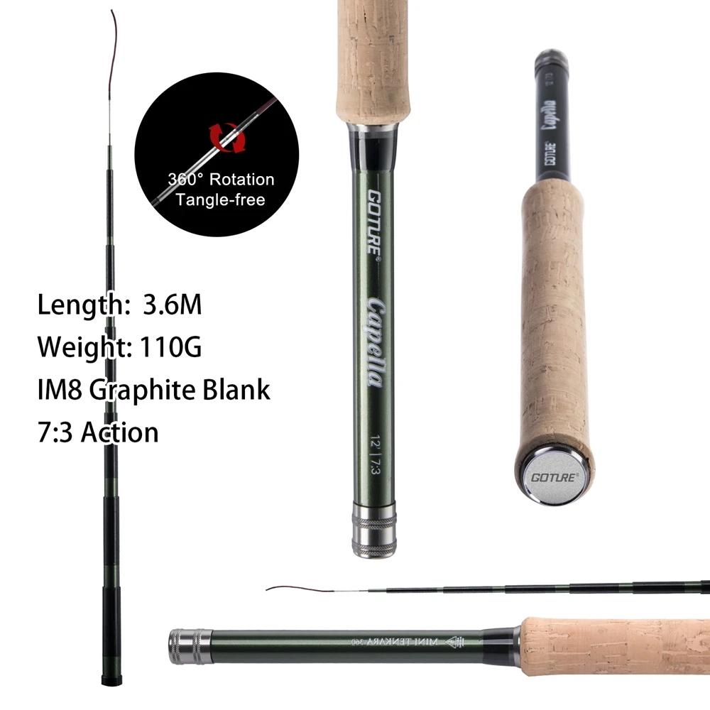 Goture – canne à pêche Tenkara ultralégère de 3.6m, accessoire en Fiber de carbone, avec ligne, leur