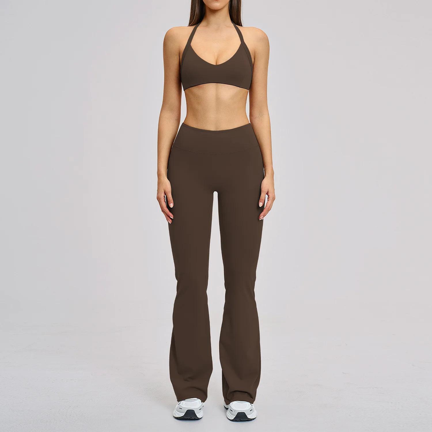 Ensemble de survêtement sans couture 2 pièces pour femme, tenue de yoga, vêtements de sport, legging