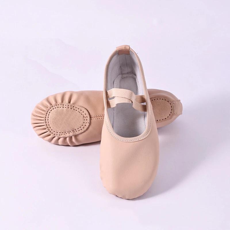 Chaussures de danse ballet cuir PU pour femmes et enfants - Professionnelles, confortables, légères