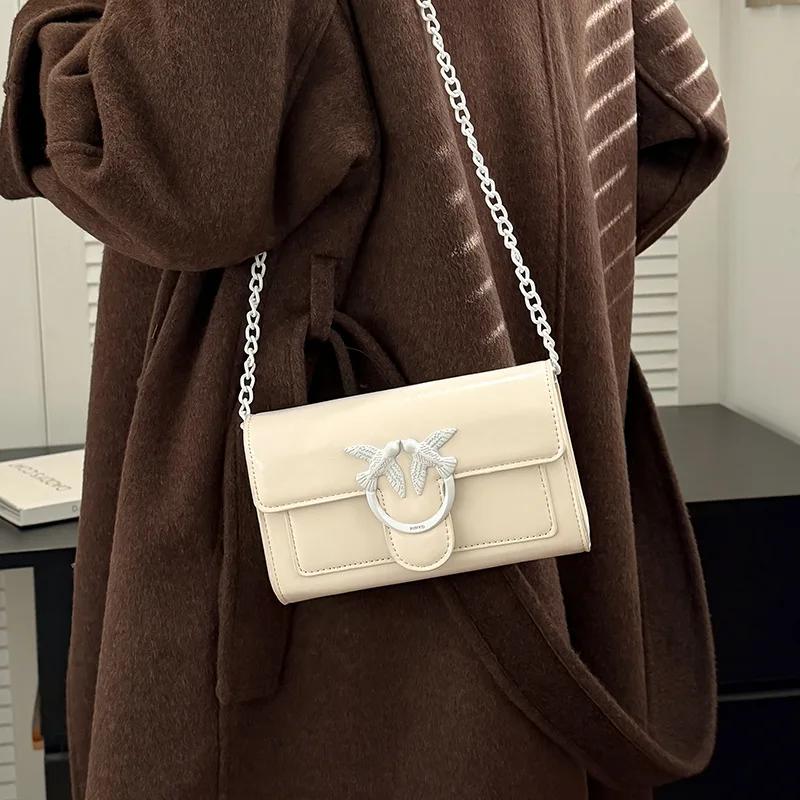 Nouveau Sac à Chaîne en Cuir Huilé 2026 pour Femme, Sac à Main Polyvalent à Poignée Supérieure et Ba