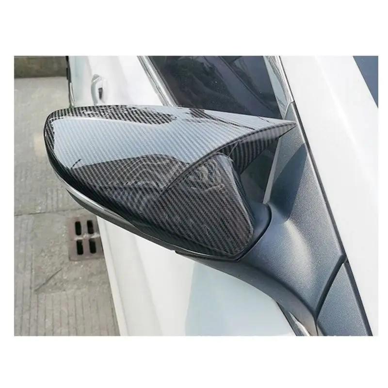 Couvercle de rétroviseur de voiture en fibre de carbone, coque latérale en corne de bœuf, capuchons