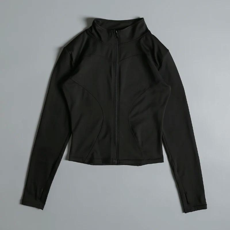 Veste de sport femme zip fitness yoga manches longues - Vêtements d'entraînement running léger et respirant