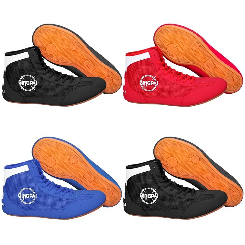 Chaussures de boxe montantes homme enfants - Entraînement combat Sanda fitness arts martiaux