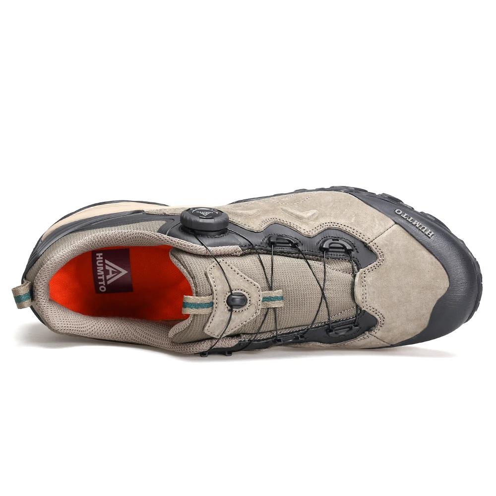 Baskets en cuir HUMTTO pour hommes - Bottes de randonnée robustes et chaussures de trekking sécurisées