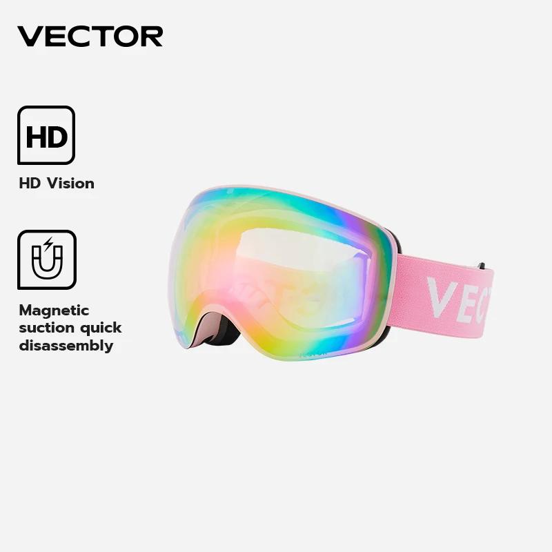 Lunettes de ski OTG Vector double miroir magnétique - Protection UV400 pour hommes et femmes