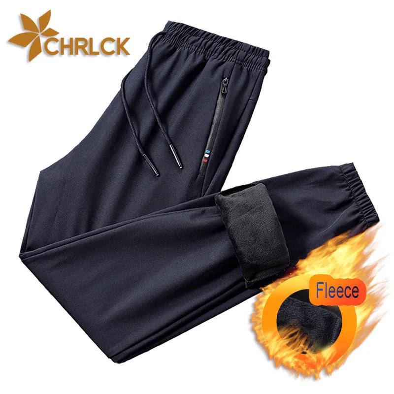 CHRLCK chaud imperméable pantalons de course hommes hiver Softshell polaire pantalon femmes Jogging