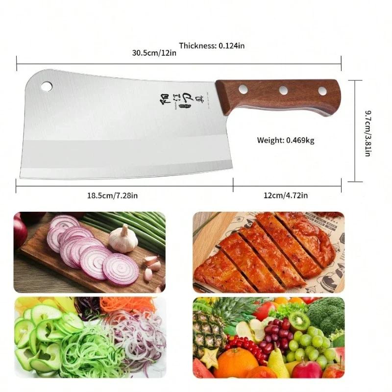 Couteau de cuisine domestique, couperet en acier inoxydable, coupe tranchante de légumes, coupe de v