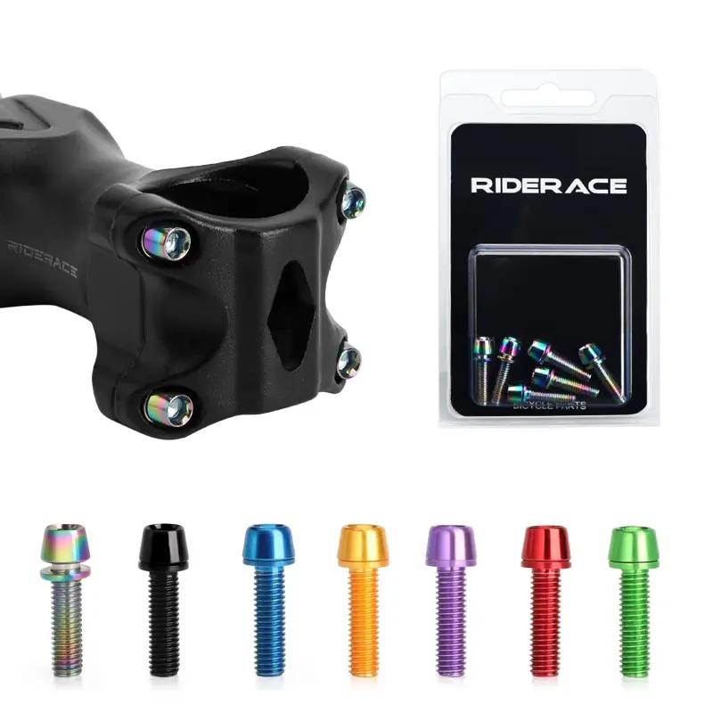 En Acier Inoxydable Coloré Pour VTT Route Vélo Tige Riser Vis De Guidon Vis M5 18MM 6 PCS/SET Titane