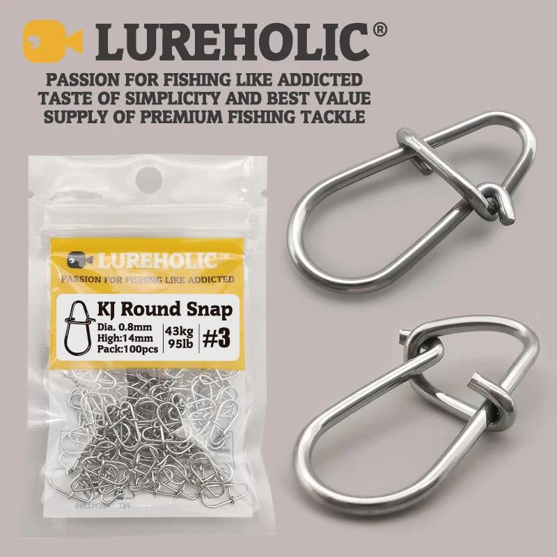 LUREHOLIC KJ Snap rond pour la pêche au leurre 100 pièces par sac 304SS résistance au CORROSION haut