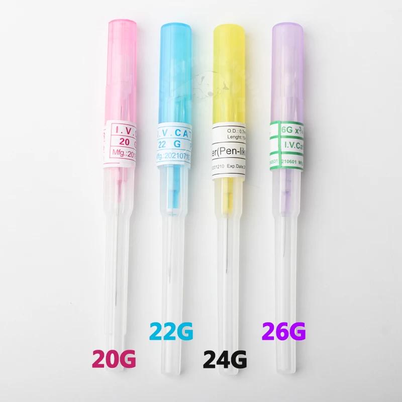 50pcs IV canule stylo Type cathéter d'injection intra-vinale 20G 22G 24G 26G fournisseurs vétérinair