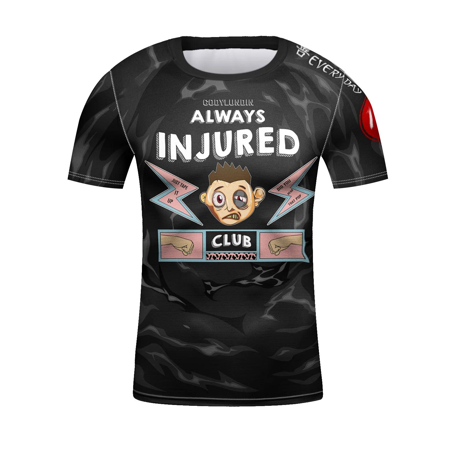 T-shirt de sport MMA BJJ Muay Thai pour enfants, manches courtes, jiu jitsu de boxe, séchage rapide,