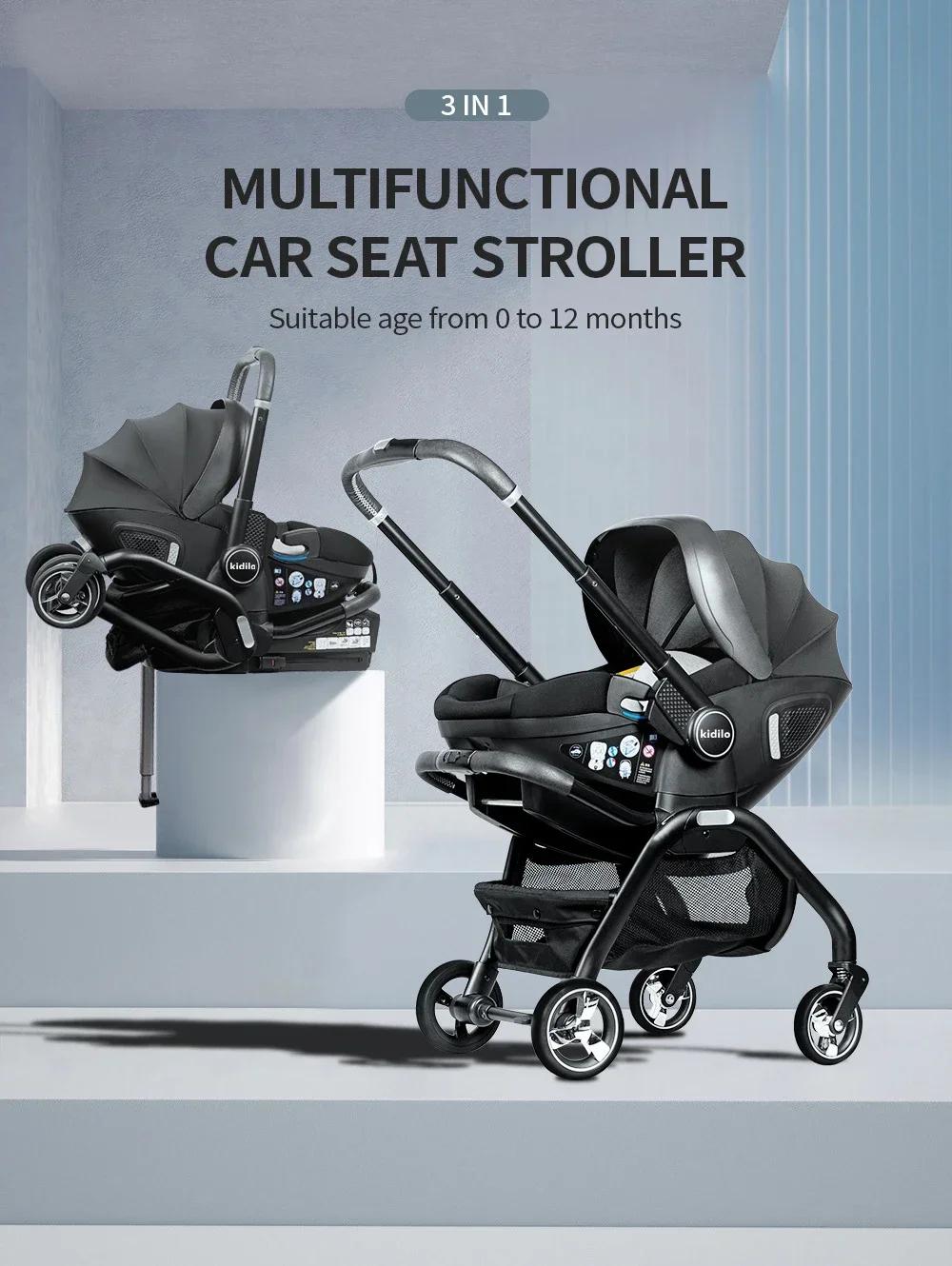 Poussette 4-en-1 avec base ISOFIX expédiée depuis l'UE, siège auto pour enfant, poussette de luxe po