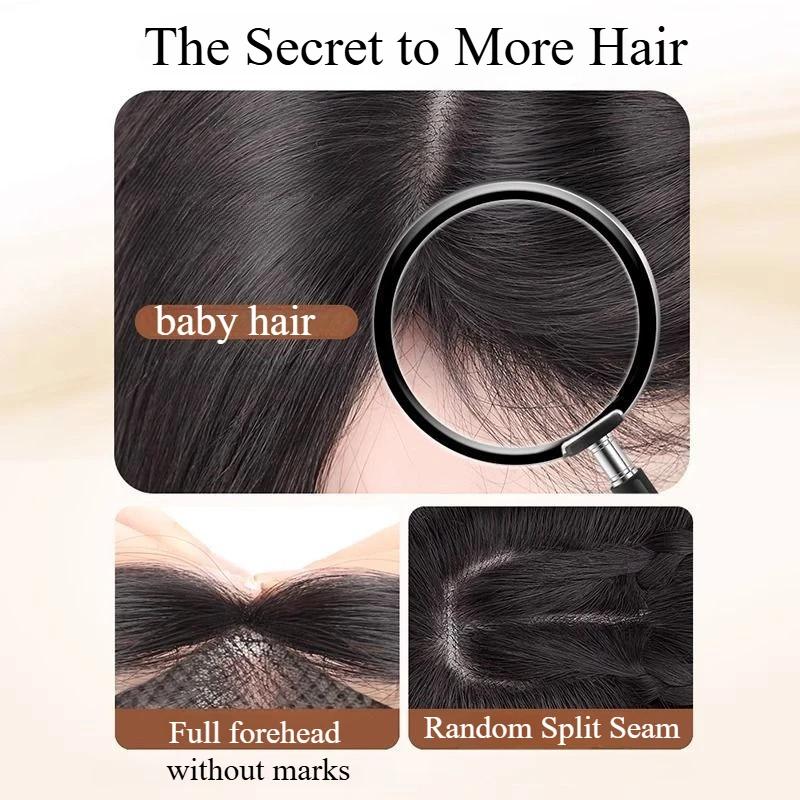 Perruque femme Figure-huit frange ajouter du Volume à la haut de la tête frange naturelle Extensions