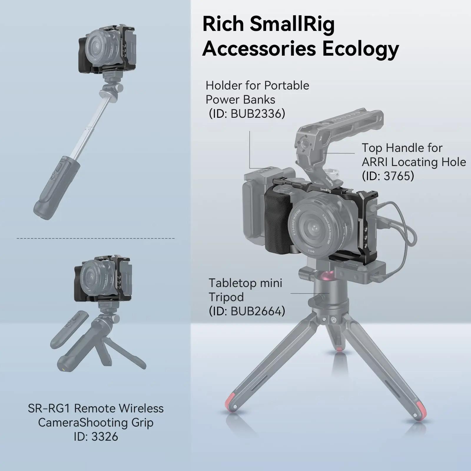 SmallRig pour Cage Sony ZV-E10 avec poignée en Silicone et plaque de dégagement rapide intégrée pour