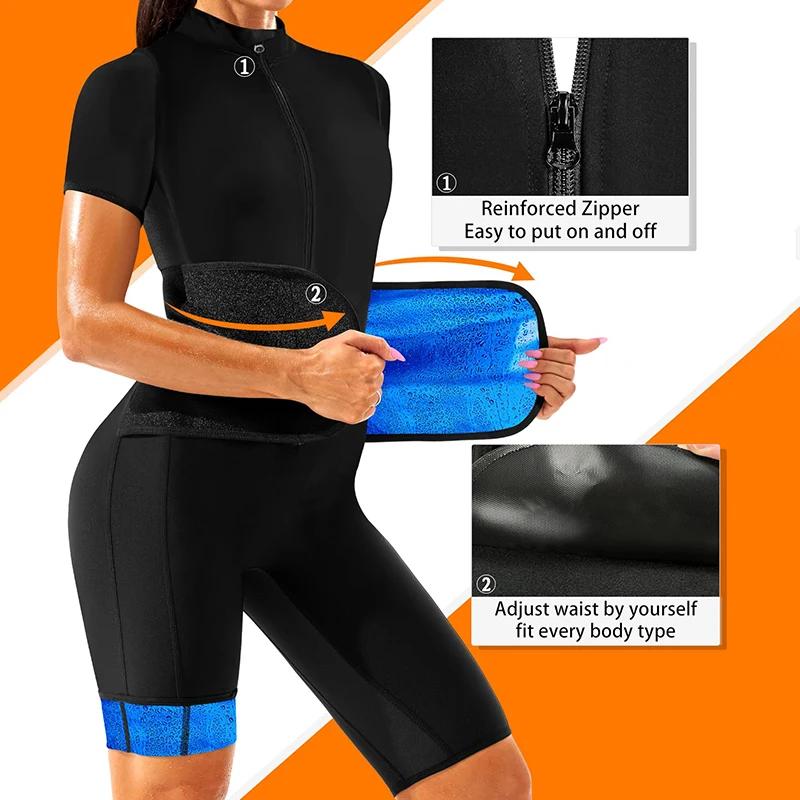 Combinaison de Sauna pour femmes, combinaison amincissante, chemise anti-chaleur pour tout le corps,