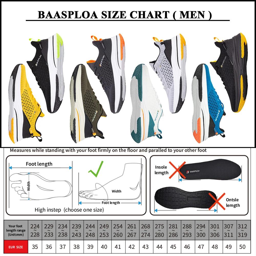 Baasploa-Chaussures de course légères pour hommes, baskets décontractées en maille pour hommes, chau