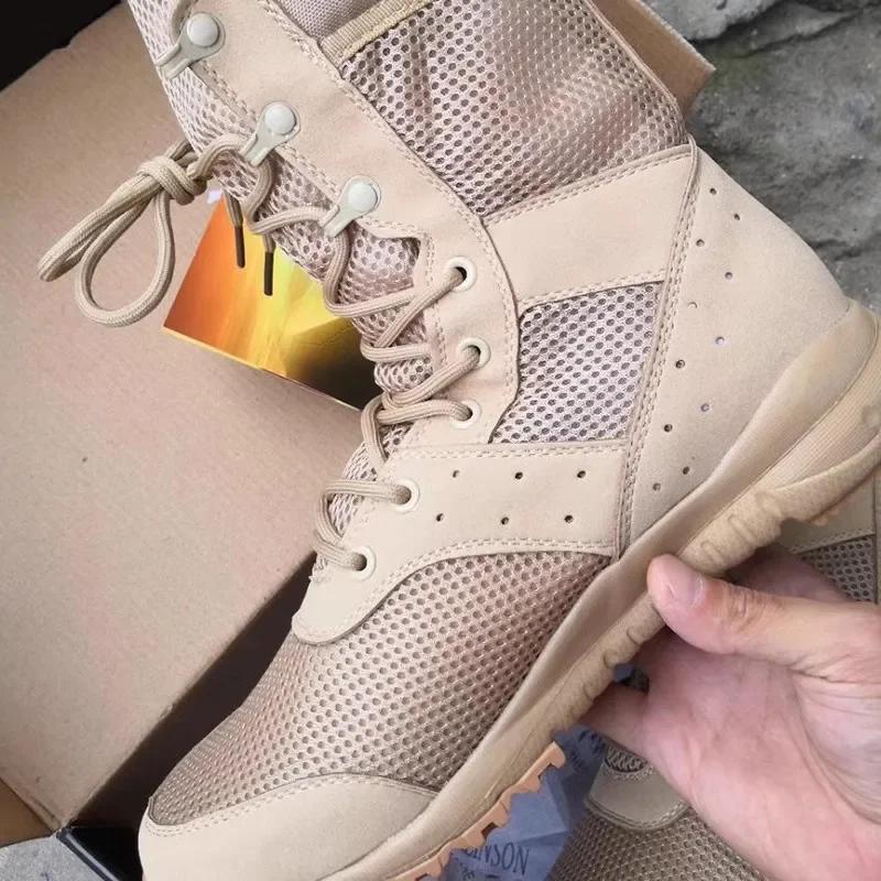 Bottes d'entraînement de Combat d'été, chaussures de travail légères en maille respirante, bottes ta