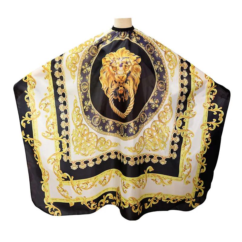 Cape de coiffure professionnelle imperméable à motif lion pour barbier, accessoires de coupe de chev