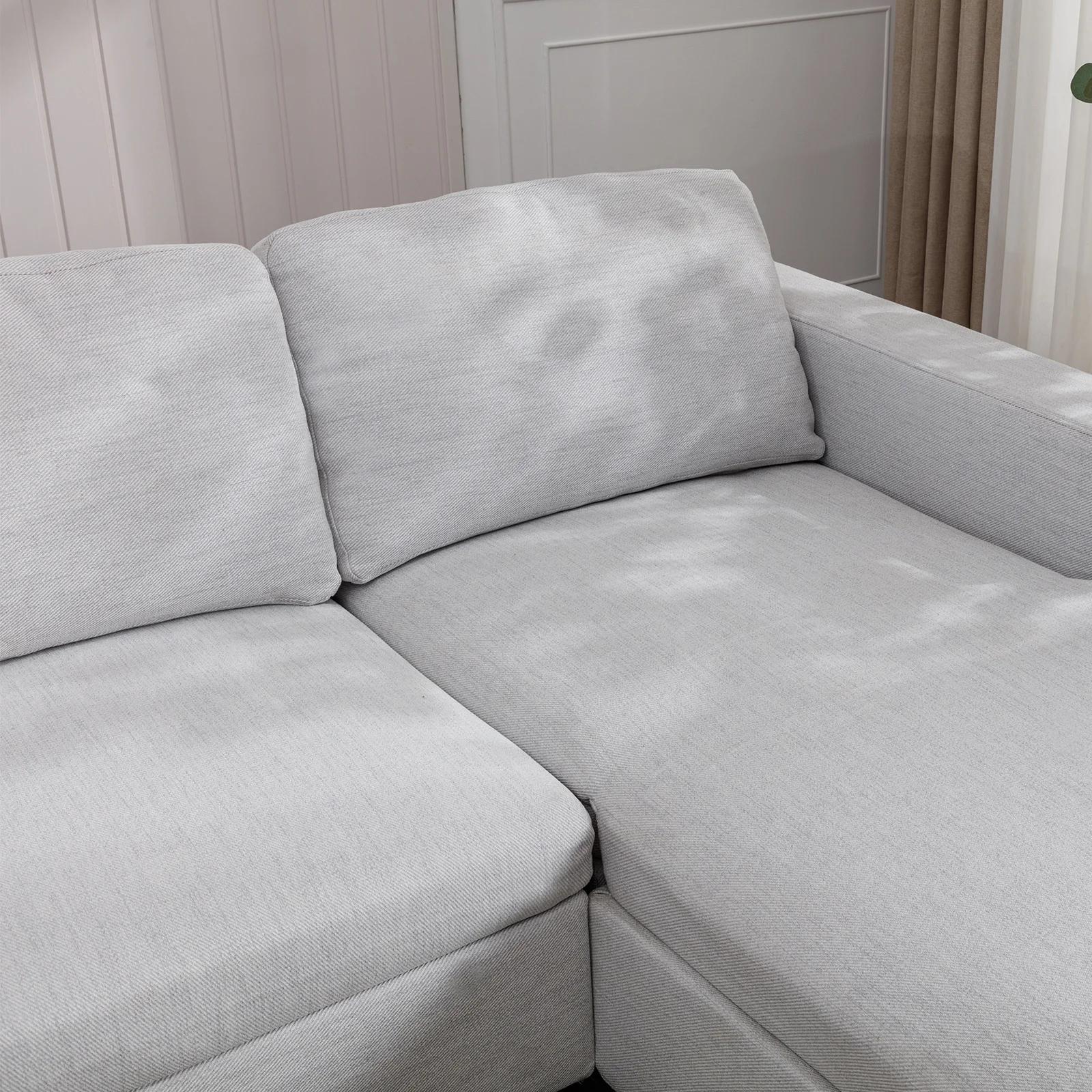 HORGgland-Canapé sectionnel en forme de L avec 2 coussins gratuits, chaise droite, O, 107 po