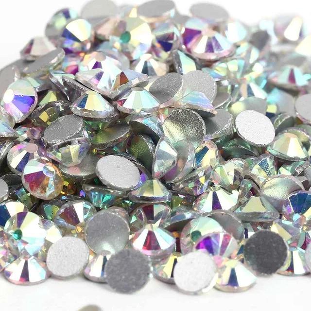 Strass Super pailletés AB Non correcteurs, SS3-SS50, Strass à dos plat, couture et tissu pour vêteme