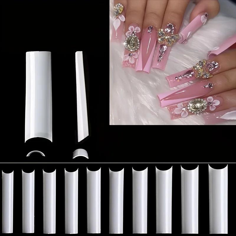 No C Curve Square Nail Tips-No C Curve Long Nail Tips-502Pcs No C Curve XXL carré droit faux ongles