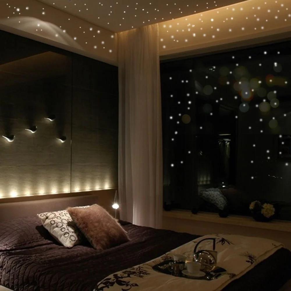 Autocollants muraux fluorescents, Point étoile lumineux 3D brillant 407 Gypsophila Bar fête, décorat
