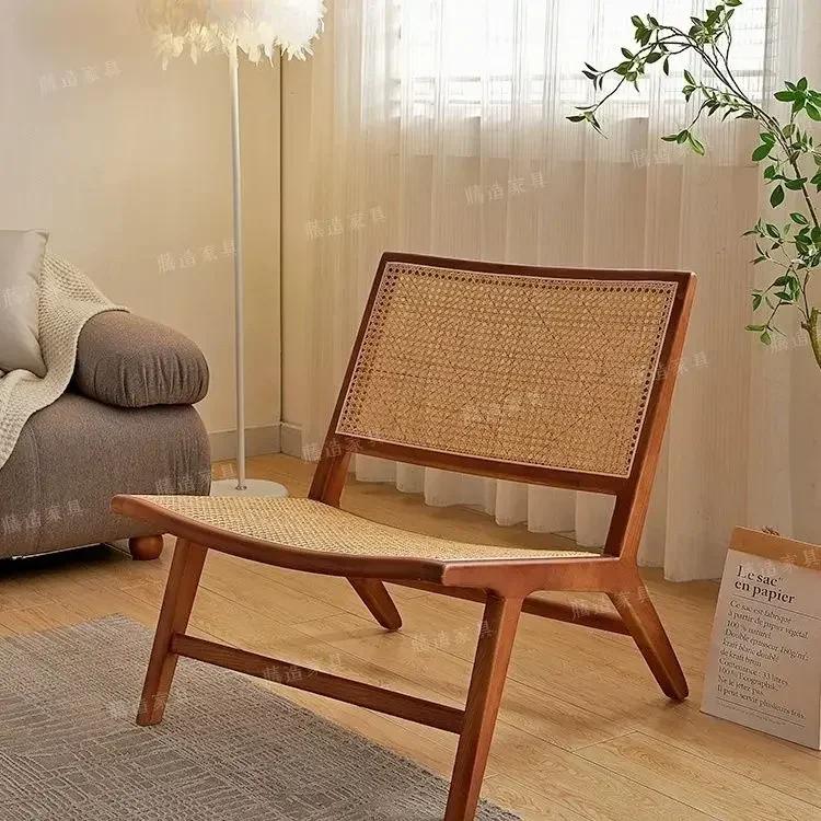 Chaise en bois massif, rotin, inclinable, loisirs, maison, chez l'habitant, simple, paresseux, canap