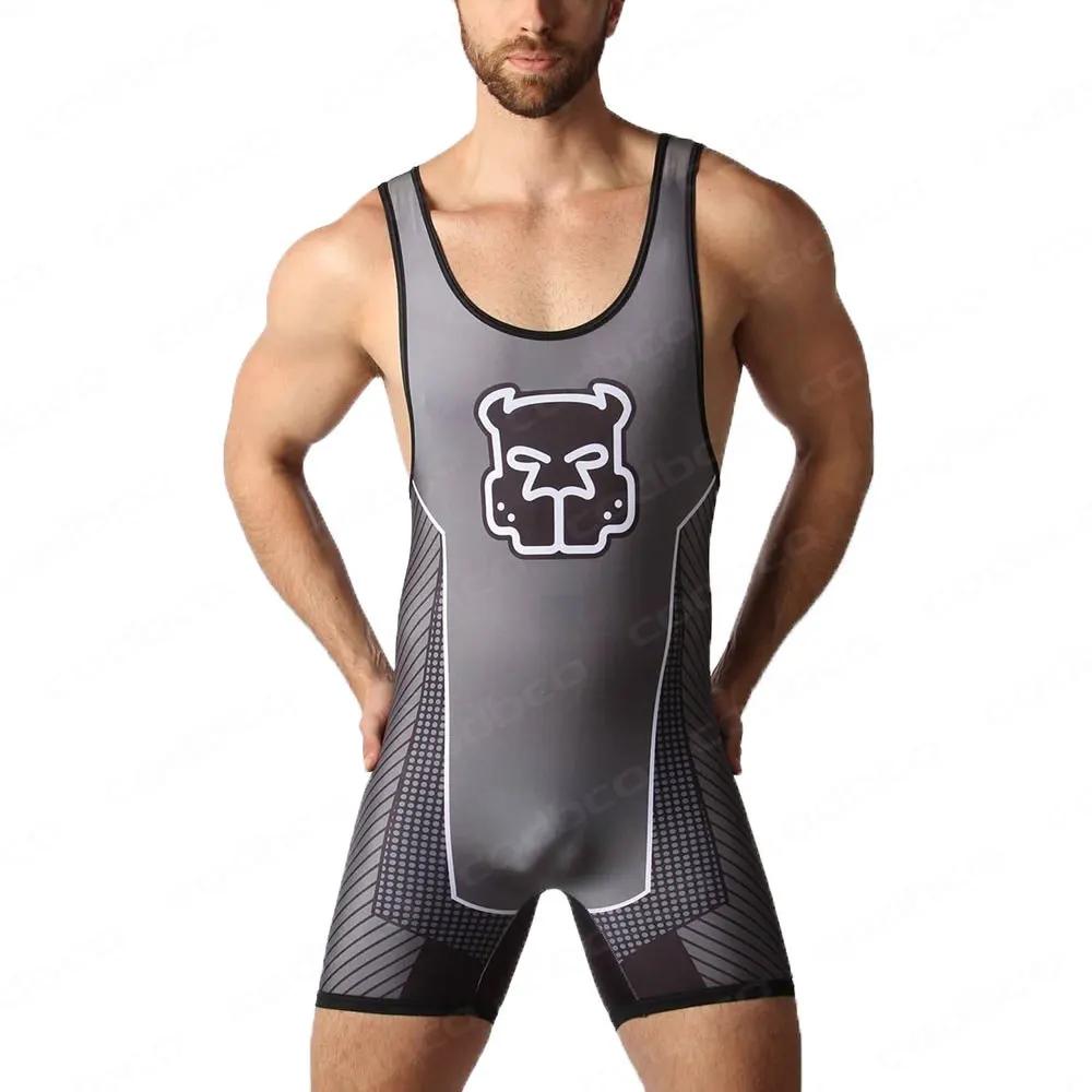 Nouveau costume de lutte Singlet pour hommes une pièce body boxe Triathlon combinaison élastique Lyc