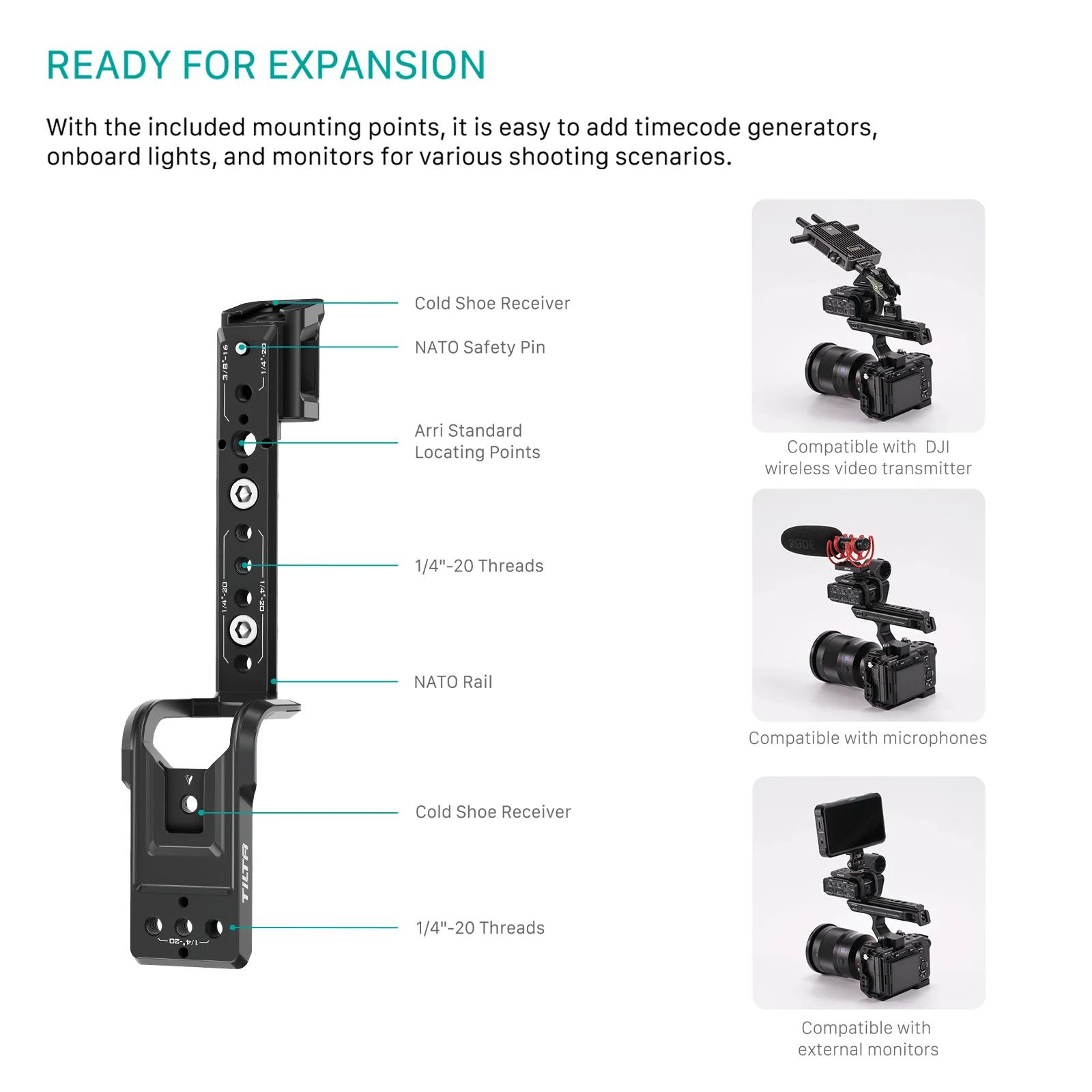 Extensions de poignée TILTA XLR pour Cage de caméra Sony fx3 fx30 TA-T13-XLR-B TA-T13-XLR-TG poignée