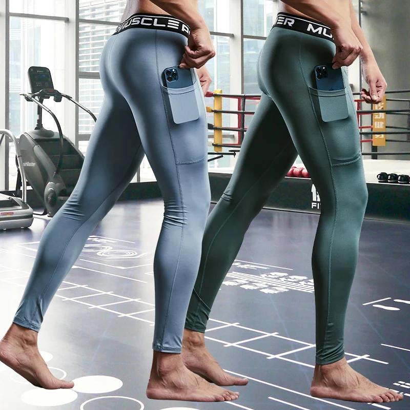 Pantalons de survêtement de Compression pour hommes collants pour hommes pantalons de Sport pour sal