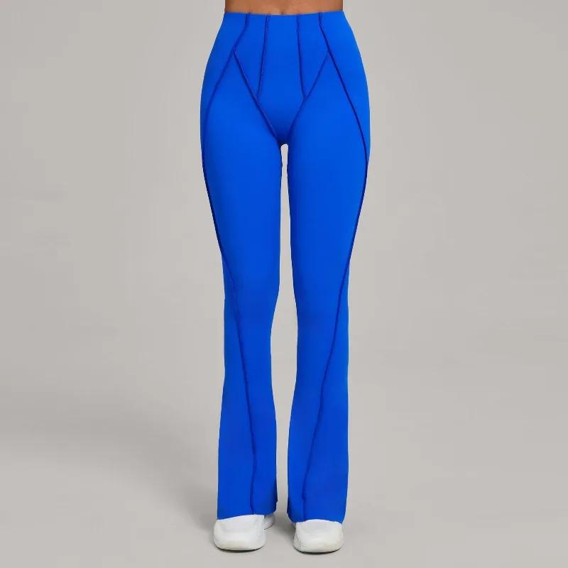 Pantalon évasé de Yoga pour femmes, jambes larges, moulant, levage des hanches, danse, taille haute,