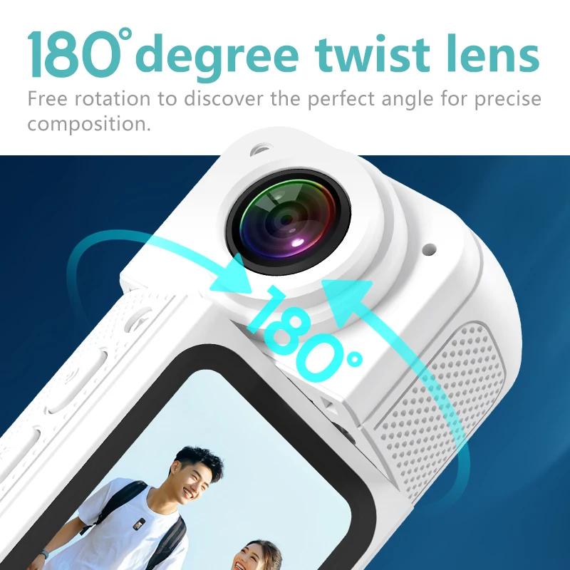 Caméra à pouce S70 180 ° Caméra d'action avec enregistreur de cyclisme WIFI Sport DV, 2.7K/1080P,