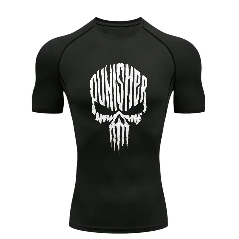 Crâne modèle 2026 T-shirt de sport pour hommes pour l'entraînement physique Fitness Compression homm