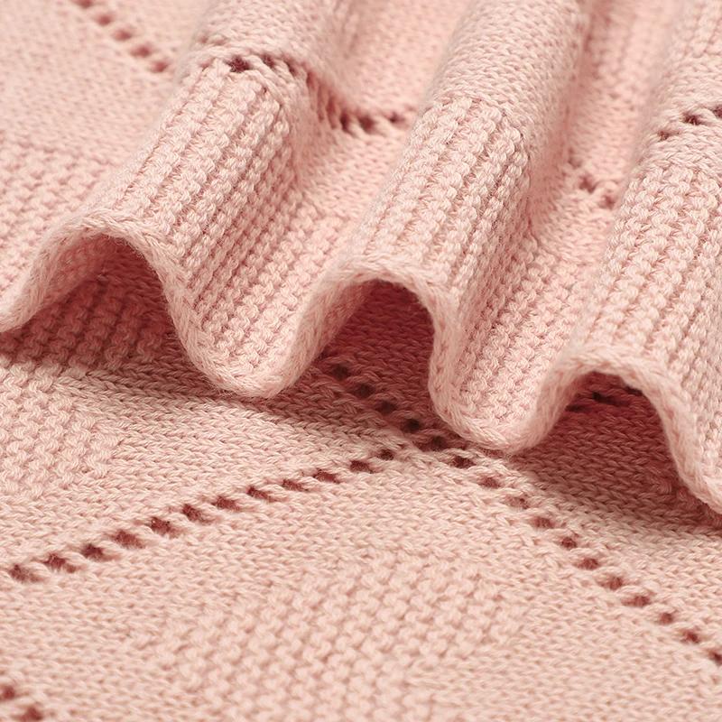 Couvertures pour bébé Super doux nouveau-né coton tricot mois poussette pépinière lange d'emmaillota