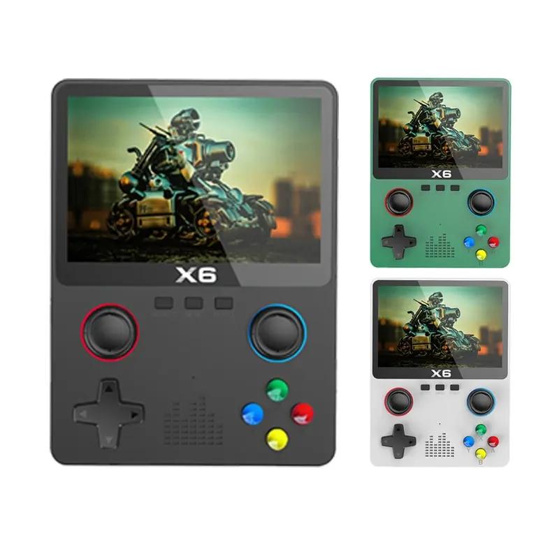 2023 Nouveau X6 3.5 Pouce IPS Écran Lecteur De Jeu Portable Double Joystick 11 Simulateurs GBA/PS1 J
