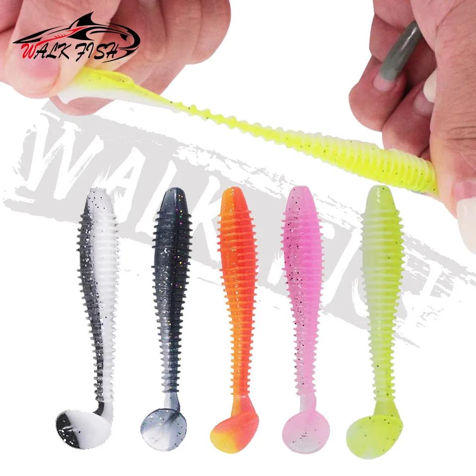 Obk Fish-Leurre de pêche en plastique souple, appâts à vers, jigging WobJeff, leurres de pêche, nage