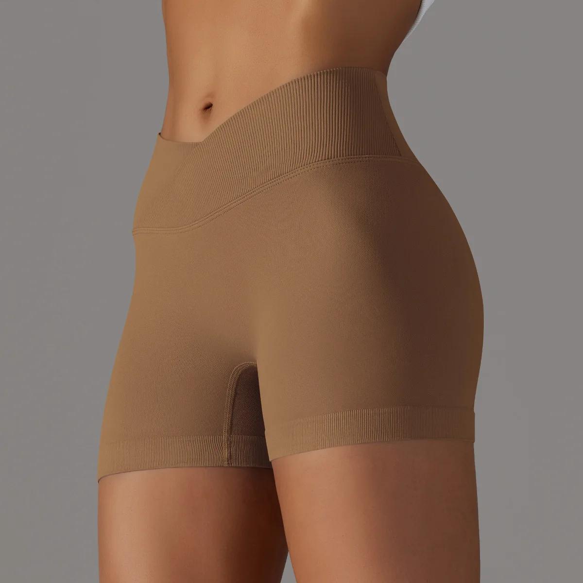 Pantalon d'été moulant en trois parties, taille V, pêche, levage des hanches, short de yoga taille h
