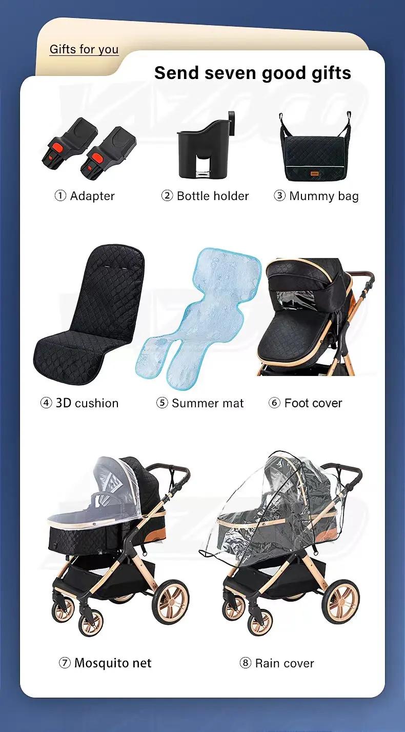 Poussette 3 en 1 pour bébé, voiture pour bébé, landau, articles pour nouveau-nés, poussettes légères