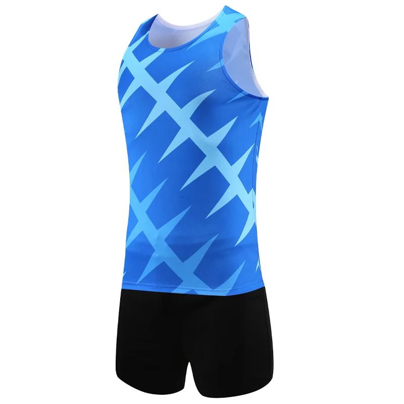 Costumes de course d'entraînement pour hommes, gilet et short, respirant, fin, séchage rapide, unifo