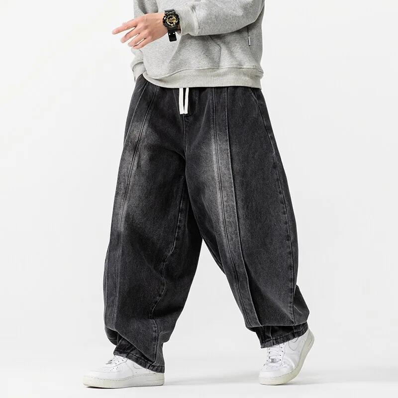 2025 nouveau sarouel Vintage hommes lâche Hip Hop Denim pantalon à jambes larges hommes droit surdim