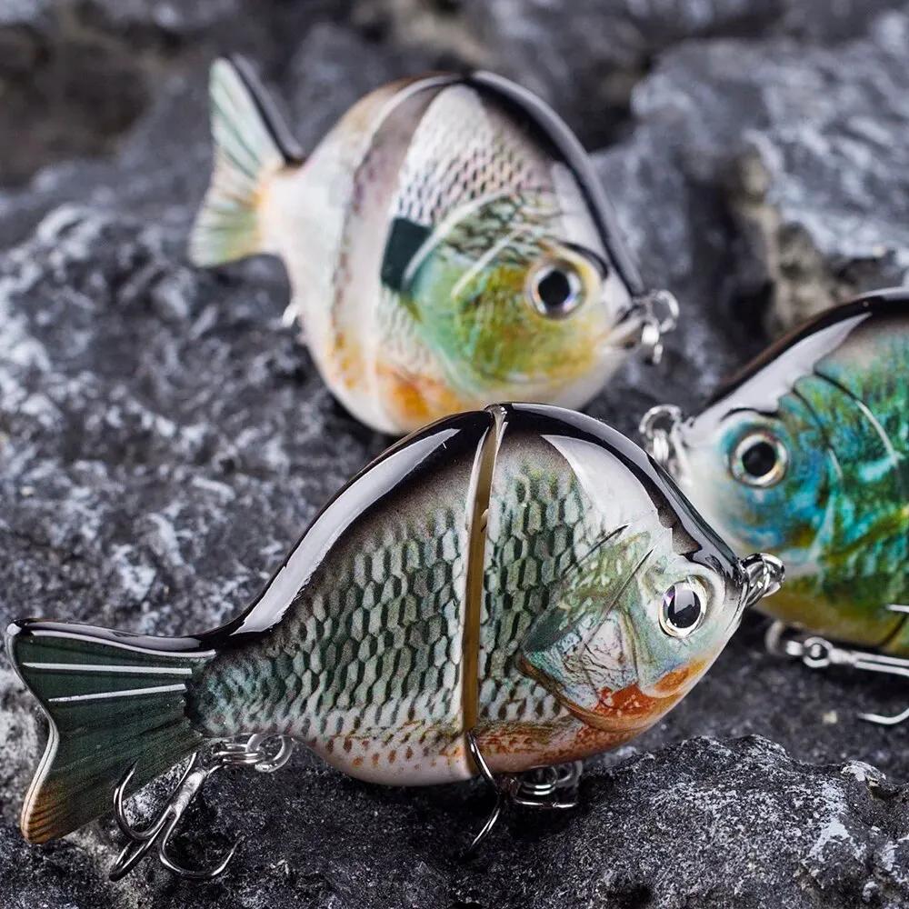 1 pièces 9CM 34.5G appât coulissant simple joint en plastique Swimbait poisson-soleil pêche bar leur