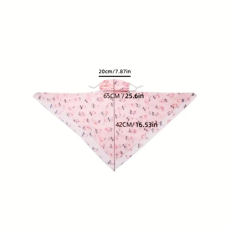 Écharpe florale de Protection solaire pour femmes, masque imprimé en mousseline de soie pour le visa