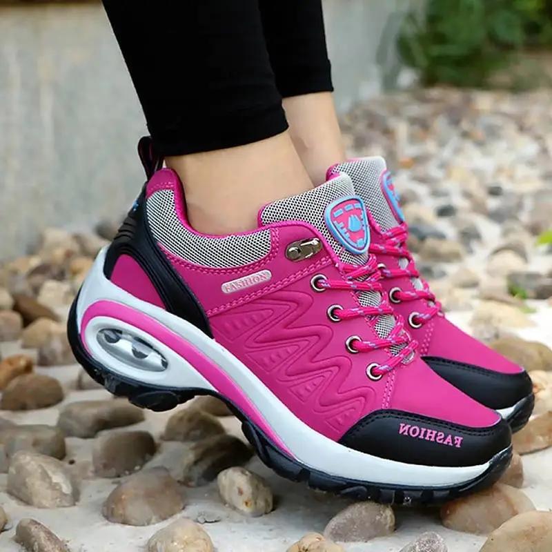 Baskets plateforme femme sport randonnée - Chaussures mode antidérapantes running décontractées outdoor