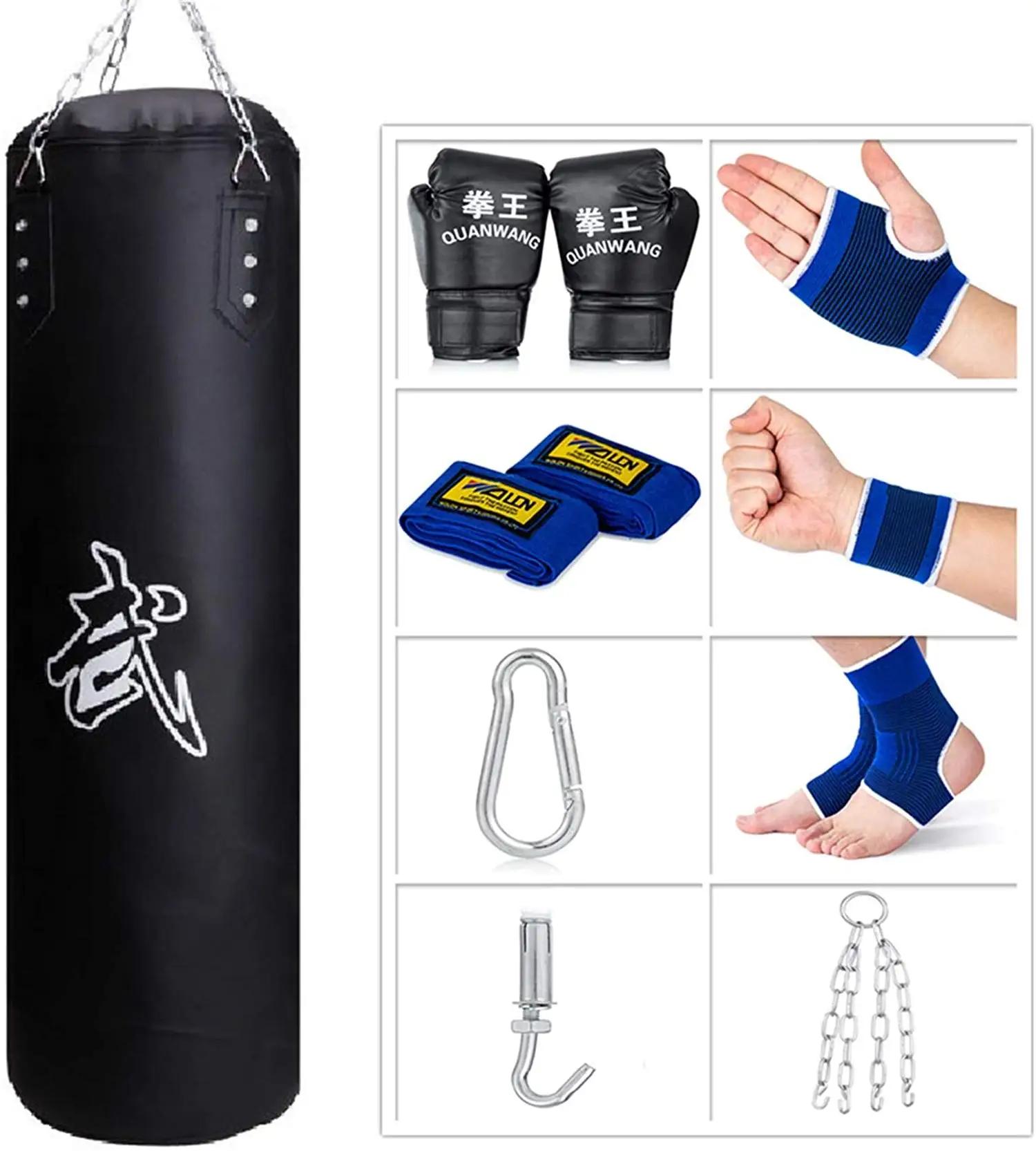 Sac de sable de boxe professionnel non rempli avec accessoires de confrontation, sac de frappe, MMA,